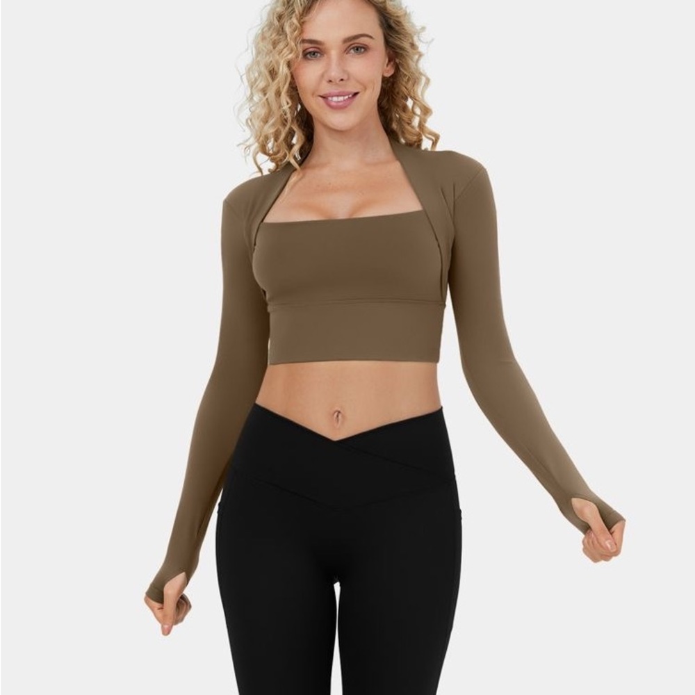 NWT HALARA Cloudful Long Sleeve Yoga Crop Top